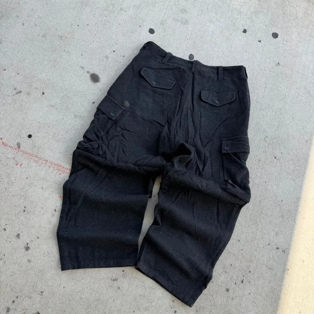 Baggy Black Mossimo Cargo Black Dress Pants Wool Size 32 Baggy